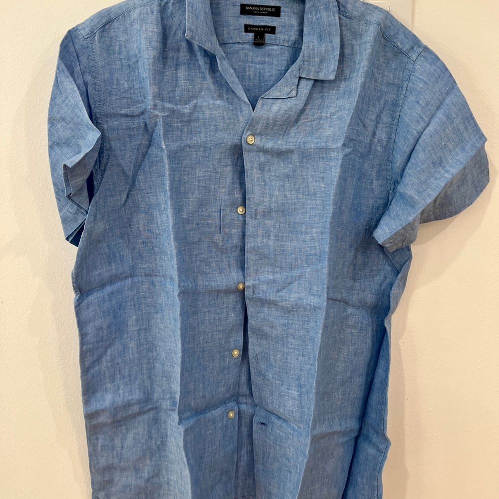 Banana Republic Light Blue Linen Shirt